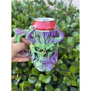 3D Printed Skull Can Holder Mug | Gothic Drinkware
